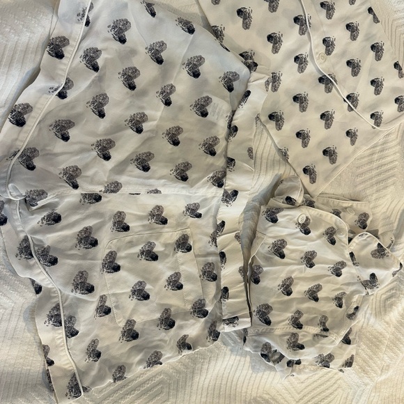 Equipment Silk Pajama Set Heart Thumb Print XS - Picture 12 of 16